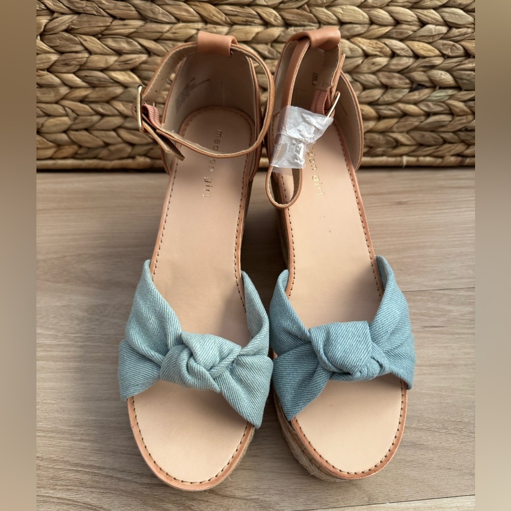 Madden Girl Colette Platform Wedge Sandals in Denim Multi - Picture 6 of 10